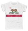 Men's California Bear Flag T-Shirt With Red Star And Bear No Happiness- Unisex T-Shirt