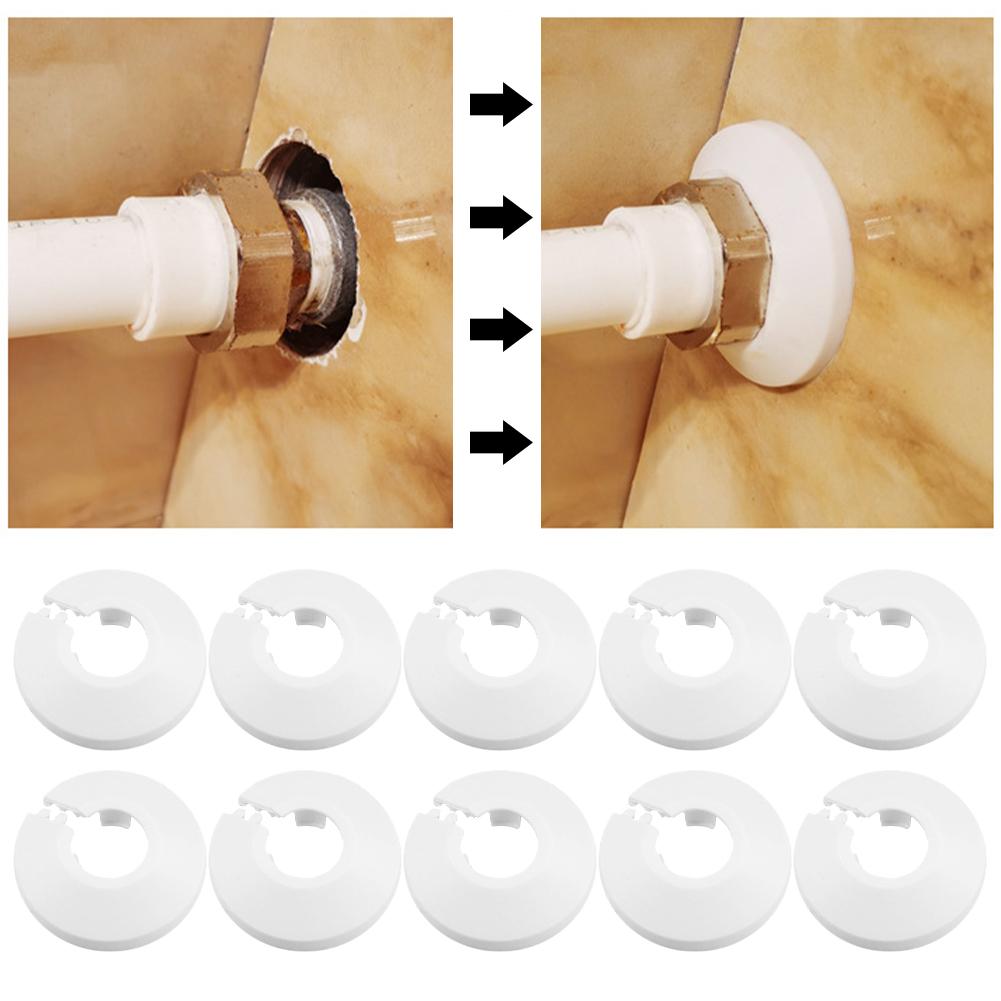 10Pcs Radiator Pipe Cover, White Plastic Pipe Covers Sleeve, Tidy Decoration for 17 Mm Diameter Pipe, White Radiator Pipe Covers