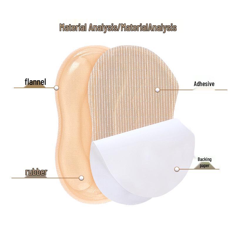 Cushioned Anti-Slip Heel Pads: Soft, Cuttable, Self-Adhesive, Skin-Like, Adjustable Size for High Heels.