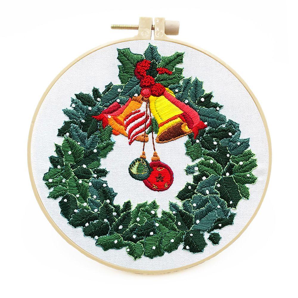 Accessories Xmas Patterns DIY Merry Christmas Cross Stitch Kit Embroidery Hoop Christmas Embroidery