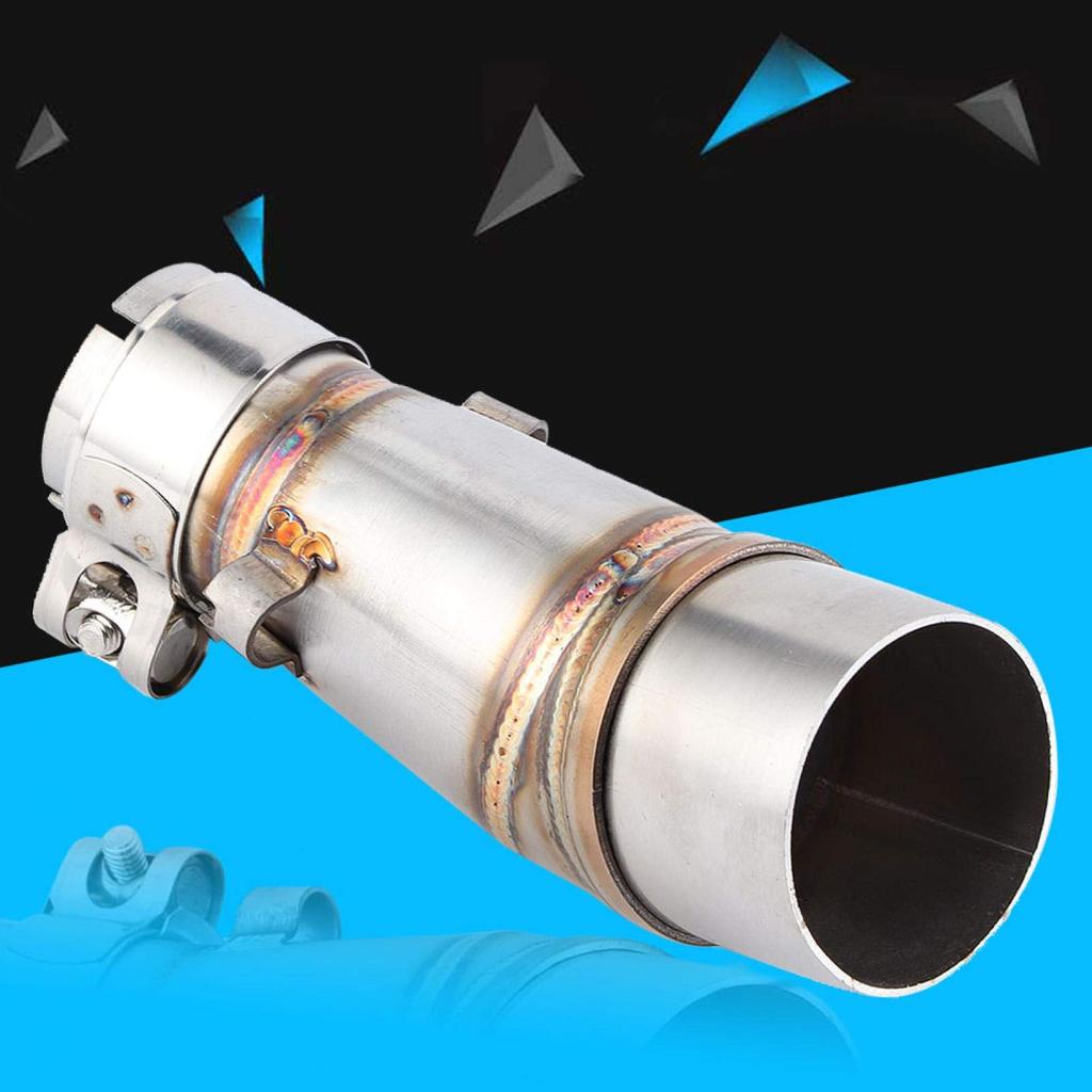 Ninja 250r Muffler, Qiilu Motorcycle Exhaust Slip Middle Link Pipe Adapter Connector for Kawasaki Z250 Ninja 250 13-16