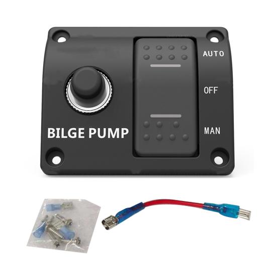 Panneau Commutateur Pompe De Cale Seaflo 3 Voies Auto-Arrêt-Manuel 12V 24V Avec Disjoncteur 15A