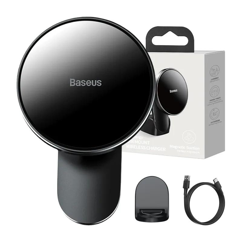 Uchwyt Samochodowy Baseus Big Energy Z Ładowarką Indukcyjną 15W Do Serii Iphone 12 / Iphone 13 (Czarny)