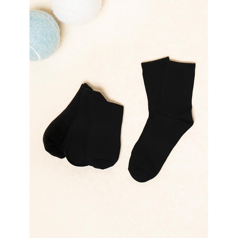 DaiSo Men S Ribbed Mid Thigh SockS Black 4 pairS