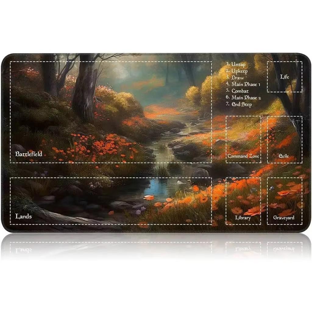 Mountain Starry Sky Mtg Playmat Zoned Card Game Play Mat Non Slip Rubber Trading Card Game Desk Pad