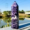 15Cm 4 Pcs Genuine Natural Crystal Point Wands Hexagonal Prism Obelisks With Unique Mineral Veins Amethyst Obsidian Labradorite