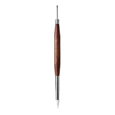 Natural Wood Handle Double Head Nail Art Pen Carving Tool for Comfortable Grip During Nail Design and Decoration