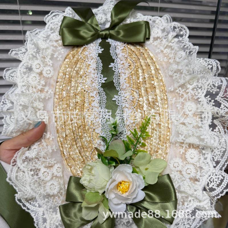 Han-Yang Fusion Spitze Besatz Lolita Haube Flache Kappe Strohhut