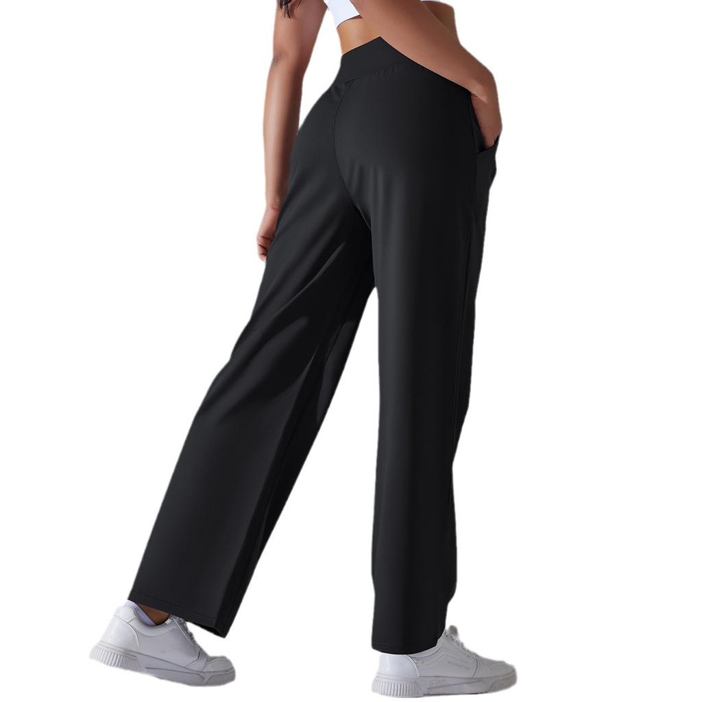 New nude polished high waist yoga sports wide leg pants show high loose casual breathable yoga pants women
