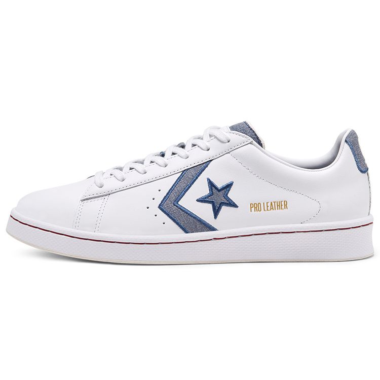 Converse Cons Pro Leather Lightweight Low Top Skate Shoes Unisex Sneakers White Blue 168787C