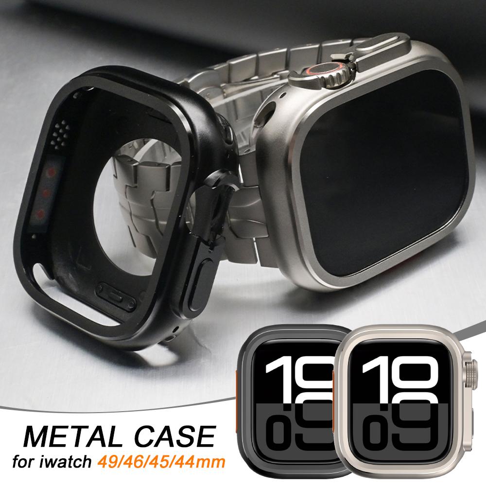 Metal Protective Case for Apple Watch Ultra 3 49mm Bumper Protective Frame Case for Iwatch 11 10 46mm 9 8 7 6 5 4 SE3 44mm 45mm nero