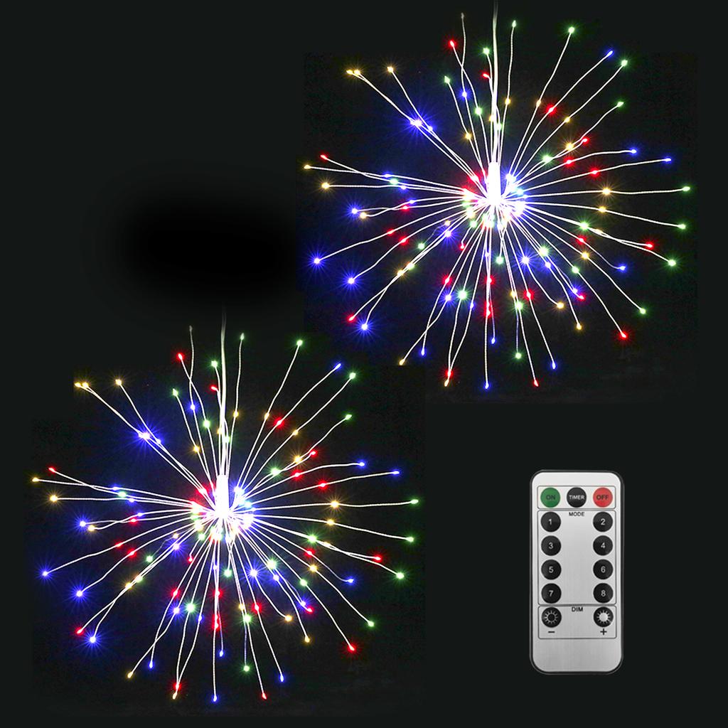 2Pcs Feuerwerk Licht 150 LEDs Weihnachten String Lichter mit Fernbedienung Dekorative Hängen