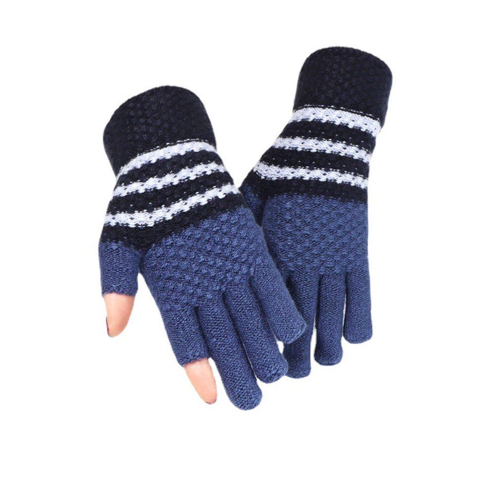 Writing Women's Knitted Gloves Ladies Winter Accessories Show Two Fingers Korean Style Mittens