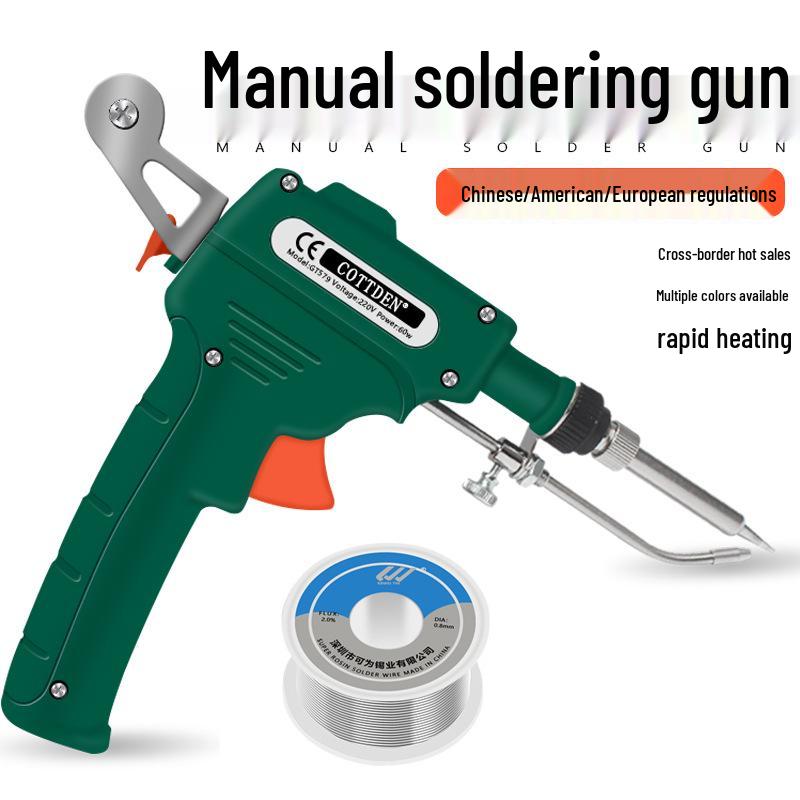 Grenzüberschreitendes Handheld-Elektrolötkolben-Set mit interner und externer Heizung, manueller Lötzinnzufuhr, 60W/80W.