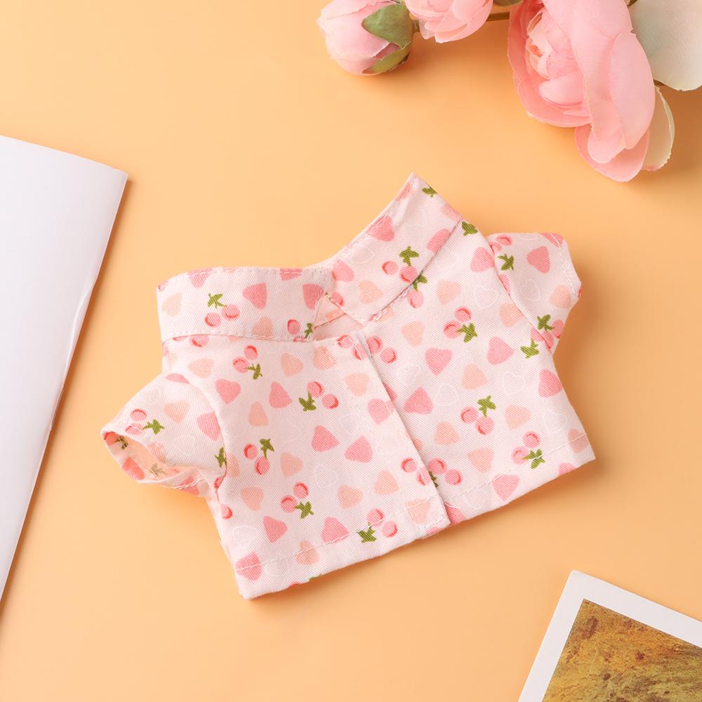 20CM Doll Shirt Pants Black/White/Flower Pattern Cute Mini Collar Coat Fashion Cotton Doll Clothes American Doll Accessories