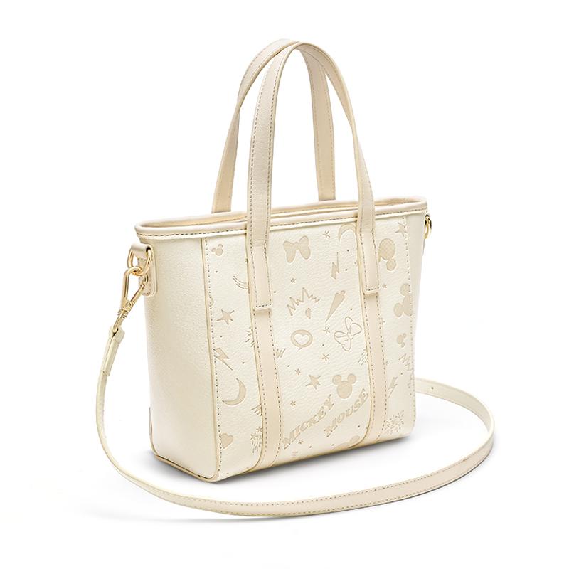 New Disney Mickey PU Tote Shoulder Bag Regular Women's Pink/Ecru DHB41216-A
