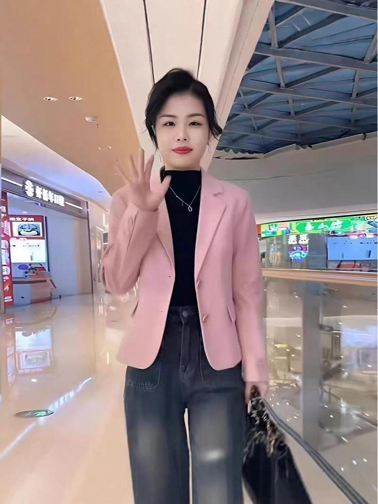 Women's High-End Korean Style Short Suit Jacket - Spring/Autumn Casual Temperament