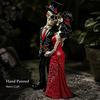 Unique Gothic Gift Skeleton Couple Statue, Romantic Figurine, Resin Home Decor Man And Woman Sculpture for Halloween Table Weather-resistant Courtyard