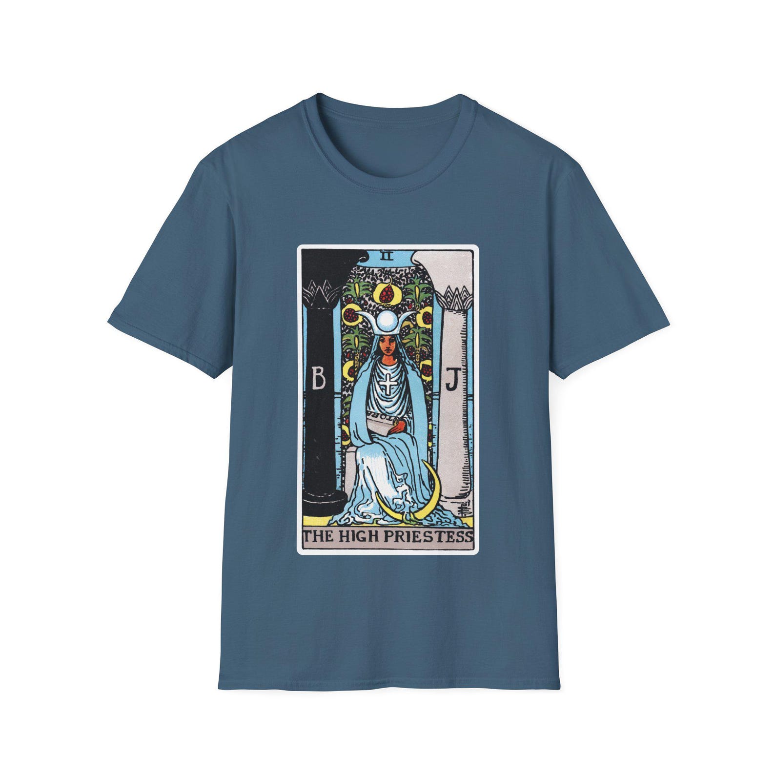 The High Priestess tarot card T-Shirt | Tarot Rider Waite occult design 3XL