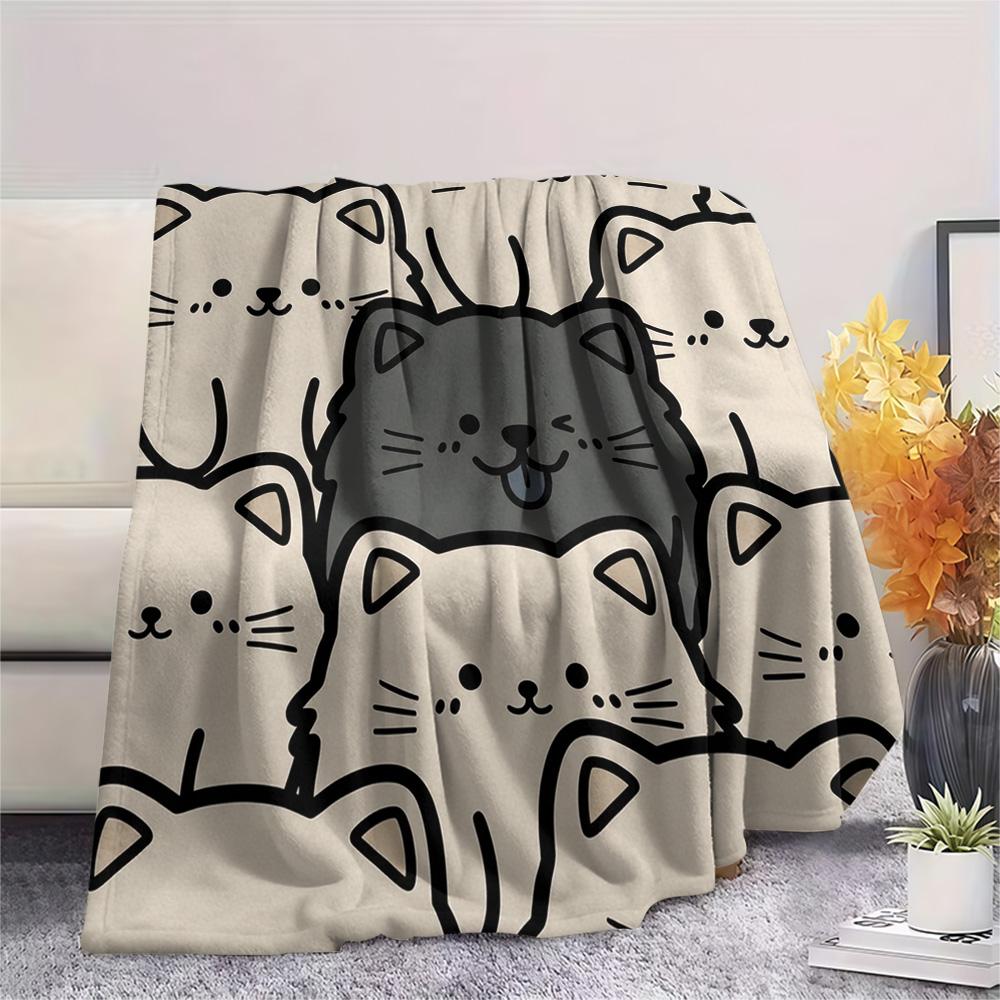 1Pc chow Print Flannel Blanket, High quality Comfortable for All Seasons, Home Decor, Warmth and Comfort, Perfect for Christmas Gifts