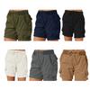 Shorts Femmes Taille Haute Cordon de Serrage Ajustable Shorts Cargo avec Poches Couleur Unie Été Shorts Décontractés Vêtements Quotidien