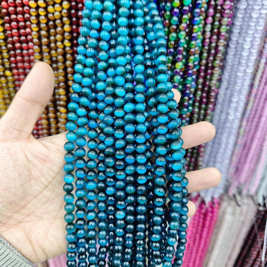 8mm Cat's Eye Stone Beads: Single, Double, Triple-Color, DIY Jewelry Round Beads