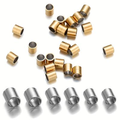 200 Pièces/Lot 1.5 2.0 2.5mm Or Cuivre Tube Sertir Embouts Perles Stopper Perles d'Espacement Pour Fabrication de Bijoux Fournitures de Résultats Collier