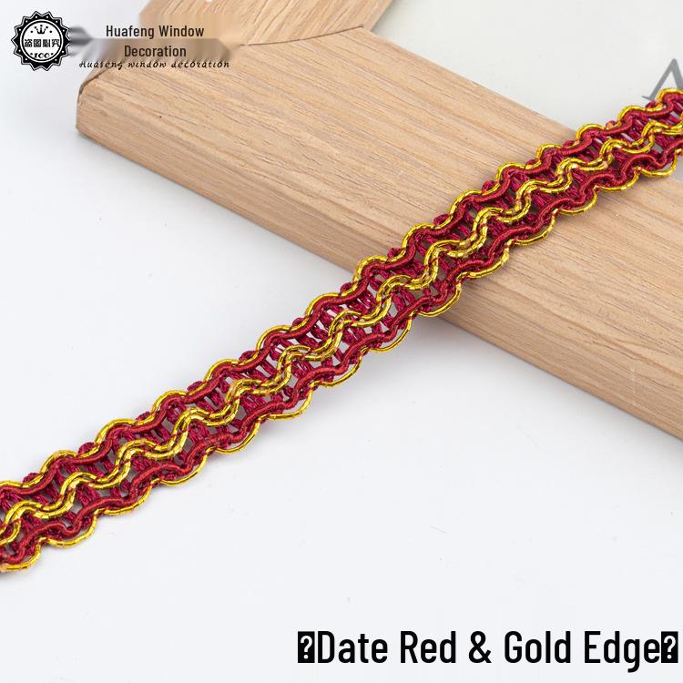 Ribete de Encaje Dorado de 1 cm de Ancho - 11 m para Cortinas, Sofá, Zapatos, Sombreros y Accesorios