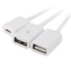 3in1 Micro USB HUB OTG Male to Female Dual USB 2.0 Adapter Cable for Samsung
