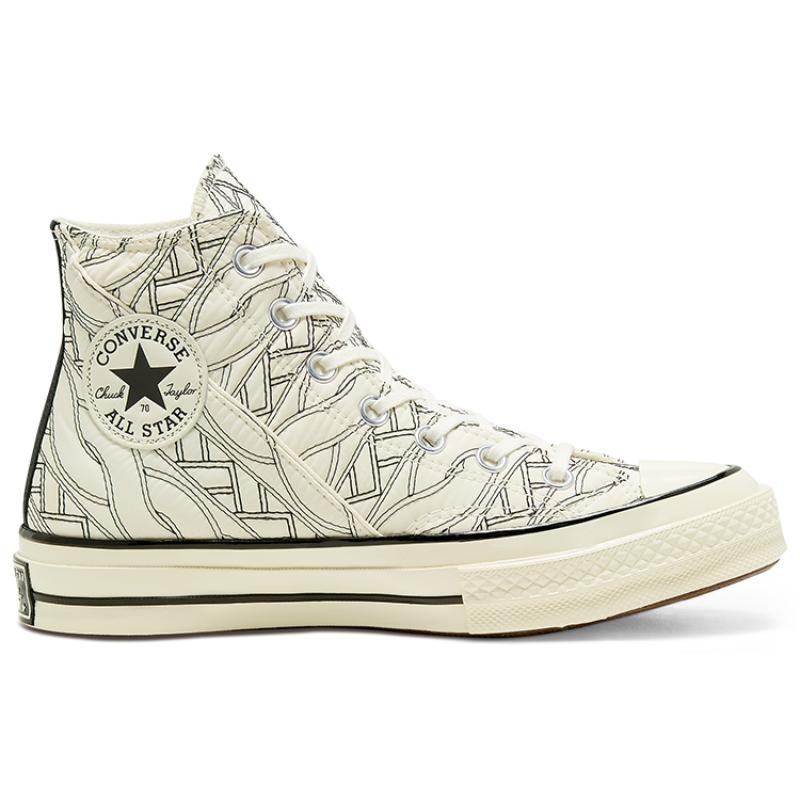 Converse 1970s Anti-Slip Shock Absorption High-Top Board Shoes Women's White Veining