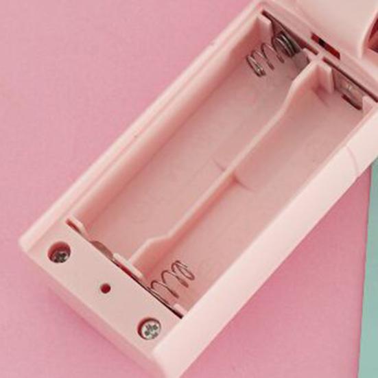 Handheld Fan Cartoon Cat Ear Design Adjustable Wind Speeds Battery Operated Pocket Fan Quiet Low-Noise Motor Cooling Fan