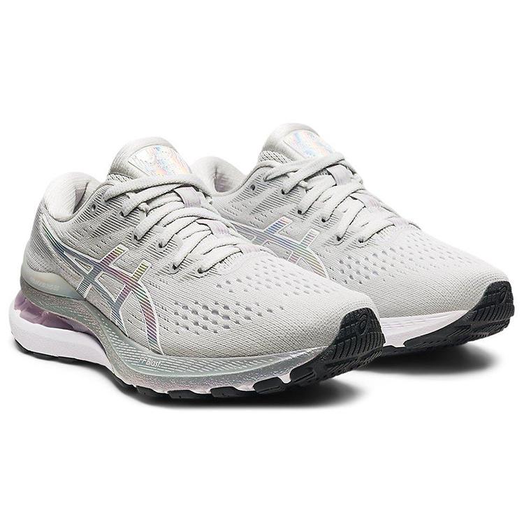 Asics Womens Gel Kayano 28 'Platinum' (women's sizes) Glacier Grey / White Running Shoes 1012B133 020
