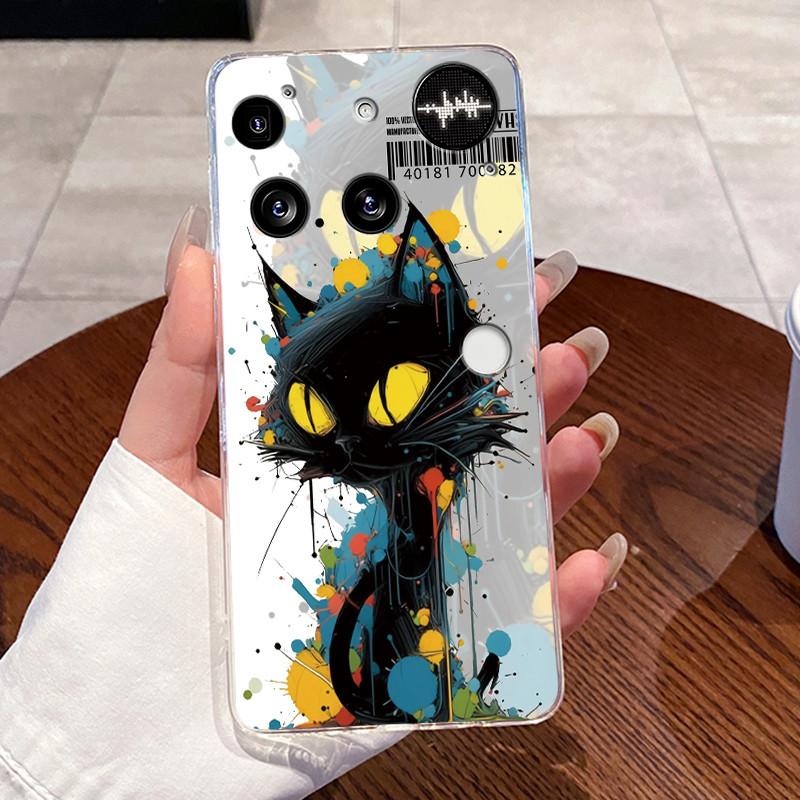 Casing For Nothing Phone (3) Case For Phone3 Back Cover Aesthetic Fashion Cute Cat Cartoon Transparent Soft Silicone Phone Case