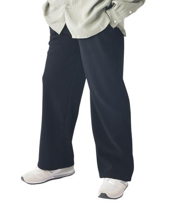 [RELATION] Corduroy Easy Wide Pants | Fleece-lined, Warm, Plus Sizes, Comfortable Waist, em113001-BLK-XXL