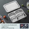 Ruhan 304 Stainless Steel Kids Divided Dinner Plate with Lid & Utensils