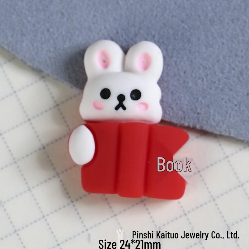 Cartoon Rabbit Resin Accessories: DIY Cream Glue, Hair Ties, Clips, Phone Case Materials.