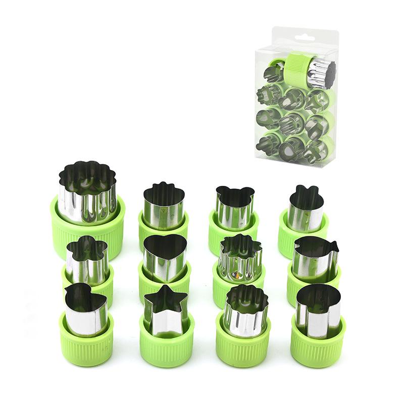 Stainless Steel Farfalle, Vegetable, Fruit, and Sausage Cutter & Cookie Wonton Stamp for Baby Food