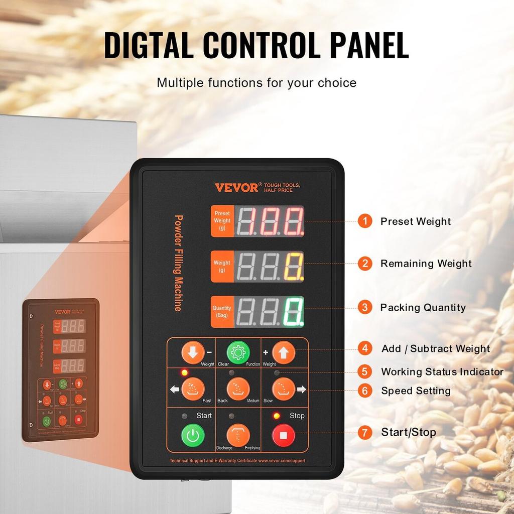Pulverfüllmaschine, 0,002-0,22 lbs/1-100 g, Automatische Intelligente Partikel-Wäge-Füllmaschine, Flaschenbeutel-Pulverfüller Partikelspender für