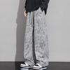 Nuovi Pantaloni Casual Larghi Drappeggiati a Gamba Larga da Uomo Allenamento Dritti Grigio Pantaloni Sportivi