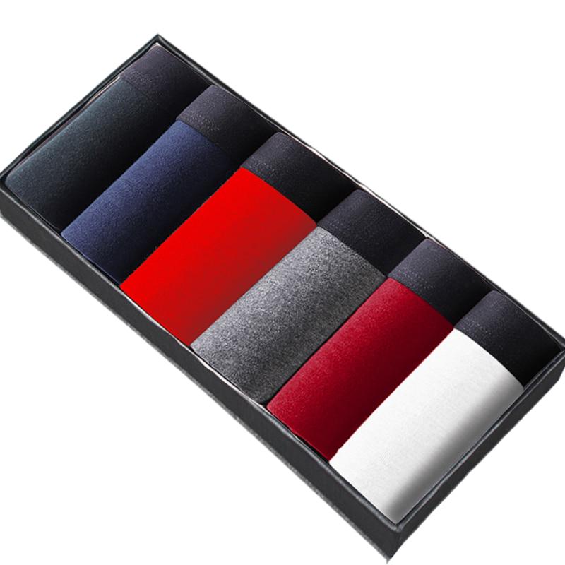 6pcs Set Men's Underwear Boxers Cotton Male Panties Boxers Breathable Man Boxer Solid Underpants Comfortable Shorts Calzoncillo Hombre