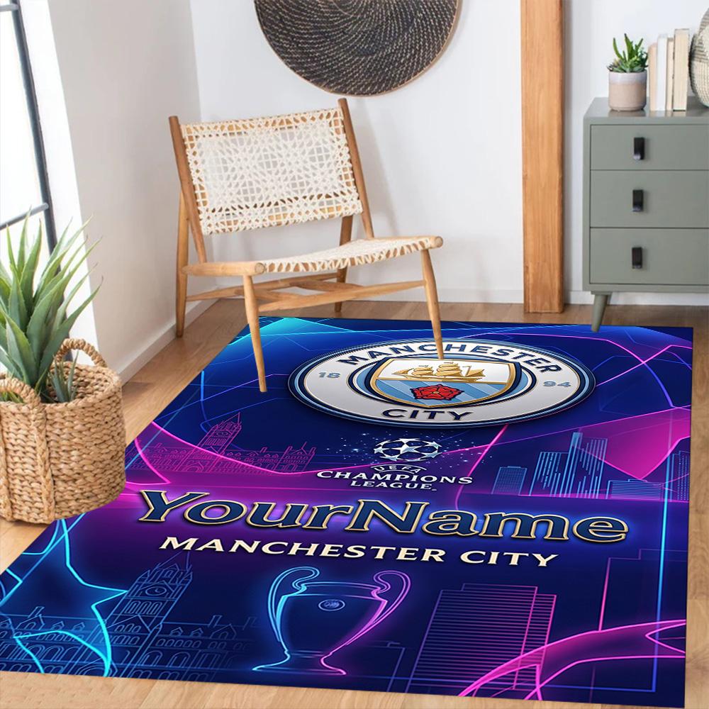 Manchester-stad (19) Personaliseer uw naamkleed, bureaustoelkussen, cadeau voor thuis, slaapkamer, woonkamer.