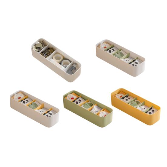 Drawer Storage Box, with Removable Partition Panel Container, Stackable Space Saving Storage Bin for Household