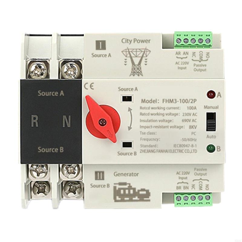 2P 100A Automatic Transfer Switches Voltage 220v Emergency Power Backup Automatic For Smart Home Emergency