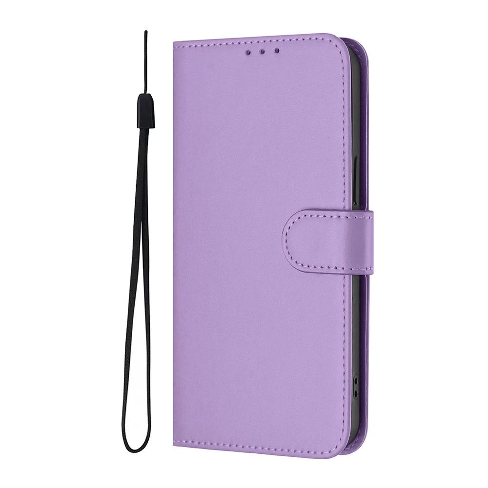 Solid Color Wallet Case for Samsung Galaxy M62 M55 M54 M53 M52 M35 M34 M33 M32 M23 M15 M14 M13 F62 Card Holder Strap Phone Cover