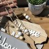 Nordic Wooden Welcome Door Sign with Bow - Entrance Home Decoration