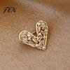 Clothing Decoration Pins Mini Love Heart Brooch Pin, Silver Golden Plated Shape Elegant Lapel Pin Hats Bags Scarves Clothes Decorative Accessory Women