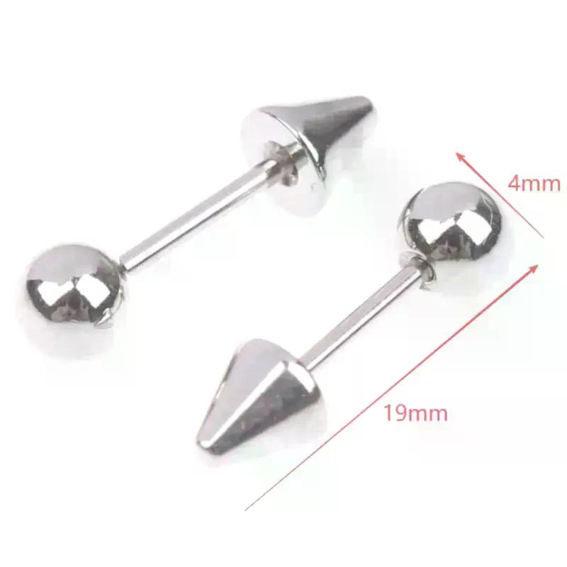 1 Paar Punk Persoonlijkheid Demon Titanium Staal Scherpe Kegel Piercing Voor Mannen Vrouwen Hip Hop Rock Kraakbeen Oorbellen Stud Sieraden Cadeau