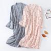 Japon Kimono İlkbahar ve Sonbahar Bayan Pamuklu Krep Kumaş Gecelik Pijama Bornoz Ev Giysileri İlkbahar ve Yaz Bornoz