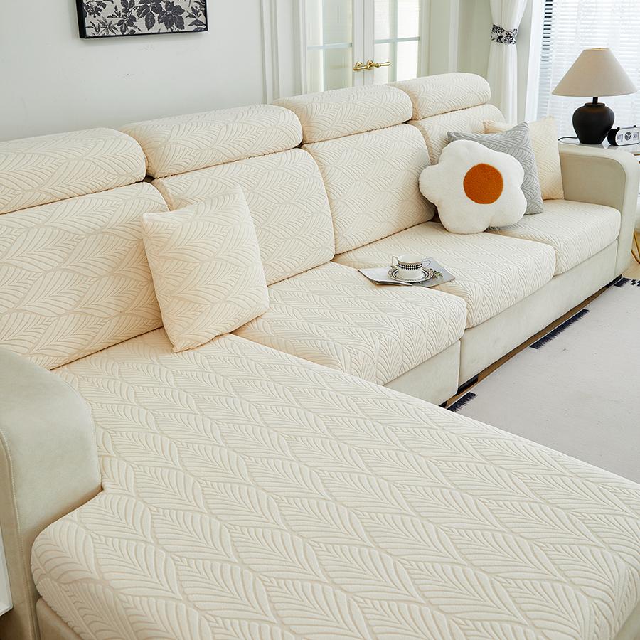 1 Pc Sofa Seat Cover Elastic Jacquard Slipcover For Living Room Easy To Clean Couch Cover A Pattern Of Latteart