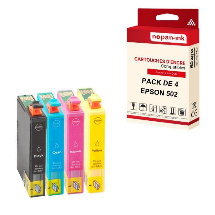 NOPAN-INK - x4 Cartouches EPSON 502 XL BK XL C M Y Compatibles Epson Expression Home XP-5100, XP-5100 Series, X